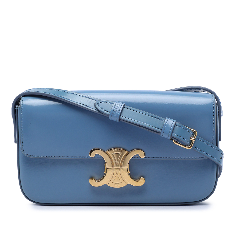 Pre-Loved Celine Shiny Calfskin Triomphe Claude Shoulder Bag